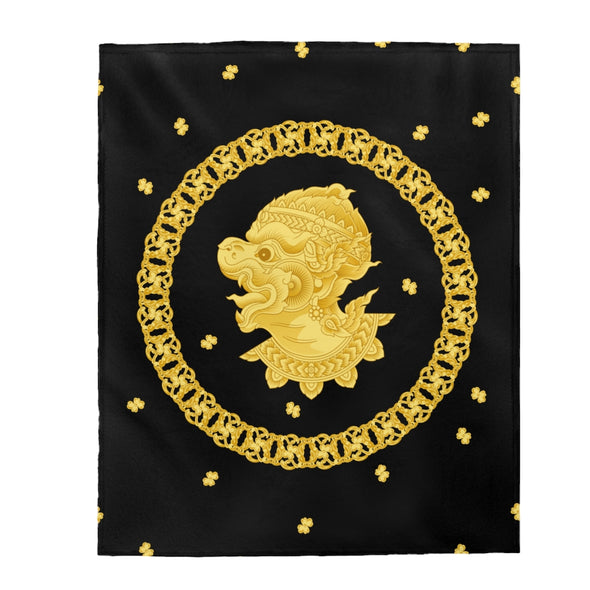 Gold Hanuman Velveteen Plush Blanket
