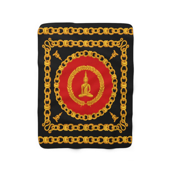 Golden Buddha Chain Sherpa Fleece Blanket