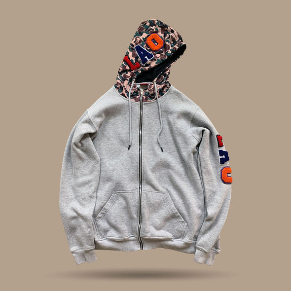 LAO Chenille Patch Zip Up Hoodie