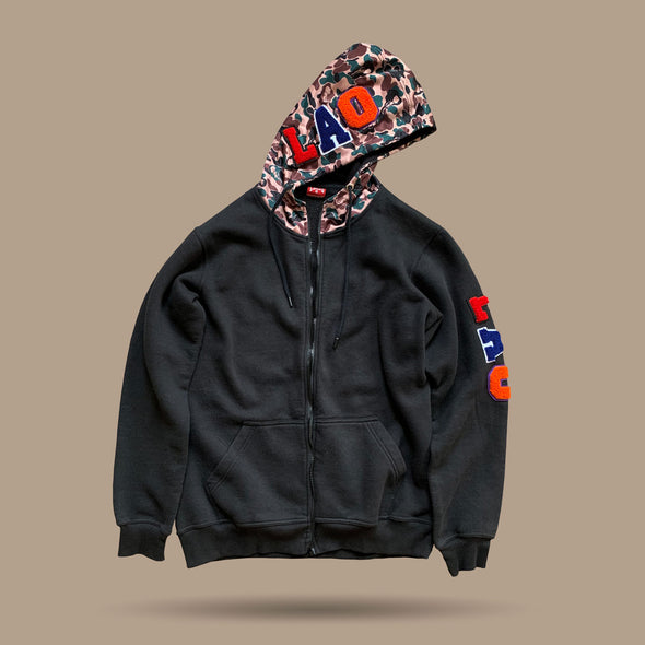 LAO Chenille Patch Zip Up Hoodie