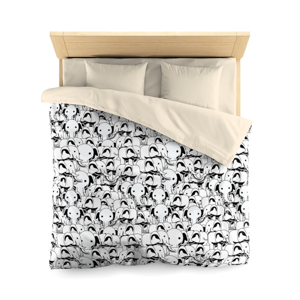Elephant (Xang Noy) Pattern Microfiber Duvet Cover