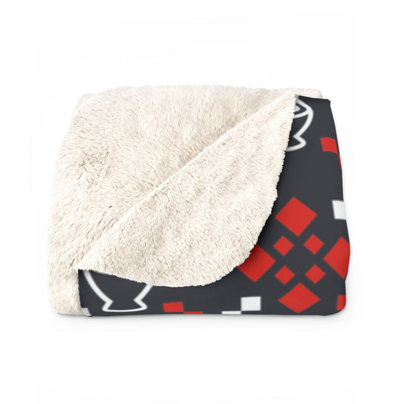 Kok and Sak Diamond Sherpa Fleece Blanket