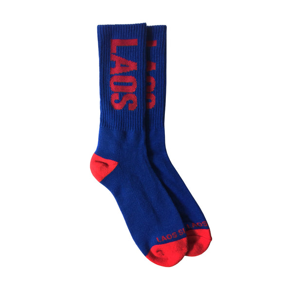 Laos Crew Socks - Blue/Red