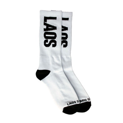 Laos Crew Socks - White/Black
