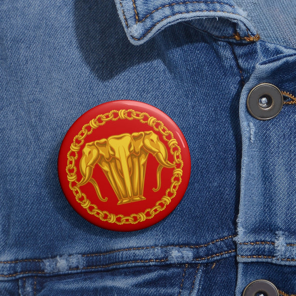 Golden Elephant Pin Button