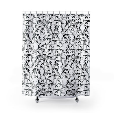 Elephant (Xang Noy) Print Shower Curtains