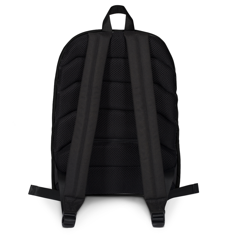 Vans black top and gold backpack