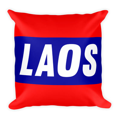 Laos Flag Square Pillow
