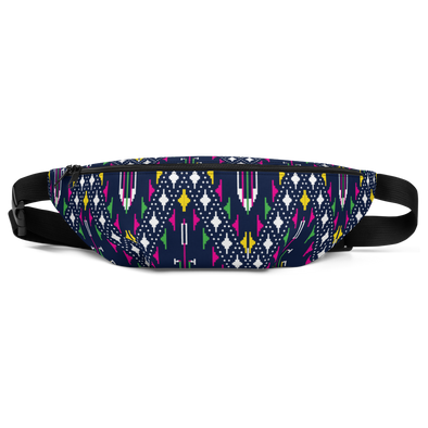 Lao Navy Traditional Textile Fanny Pack