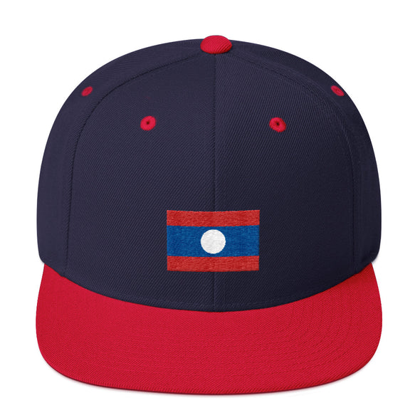 Laos Flag Snapback Hat