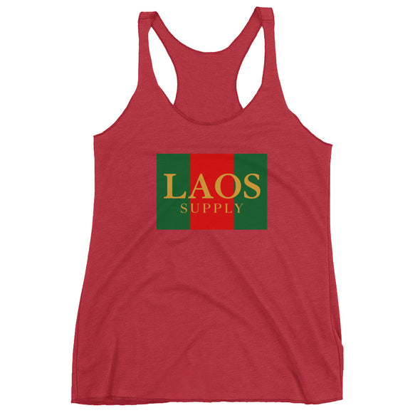 Laos Red Green Box Women's Racerback Tank