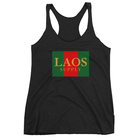 Laos Red Green Box Women's Racerback Tank