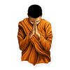 Monk Praying Bubble-free stickers