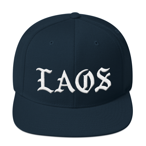Laos Old English Snapback Hat