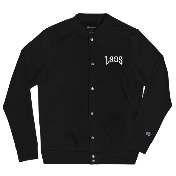 Laos Script Embroidered Champion Bomber Jacket