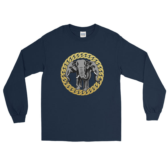 Elephant Gold Chain Long Sleeve T-Shirt