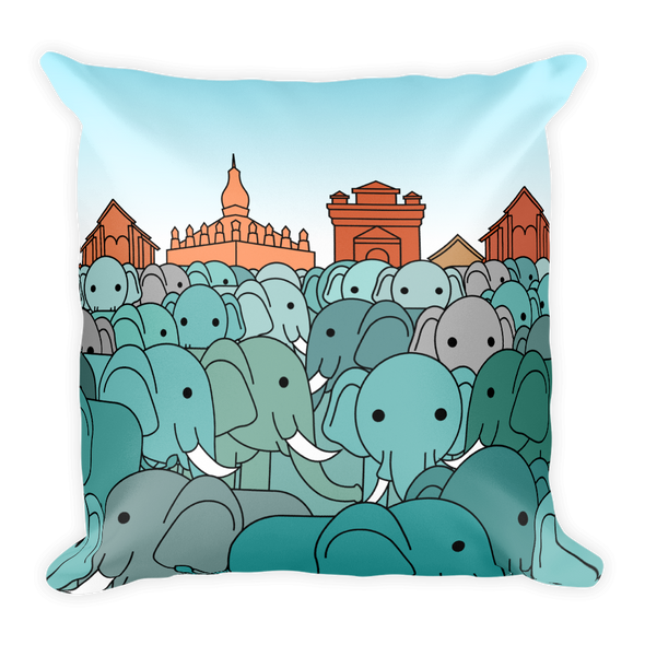 Million Elephants Basic Pillow