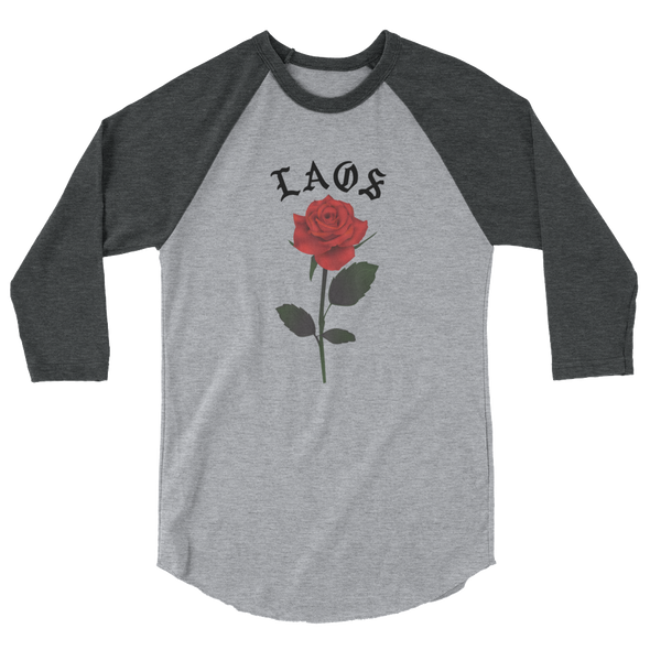 Laos Million Roses 3/4 sleeve raglan shirt