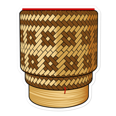Thip Khao Sticky Rice Basket Bubble-free stickers