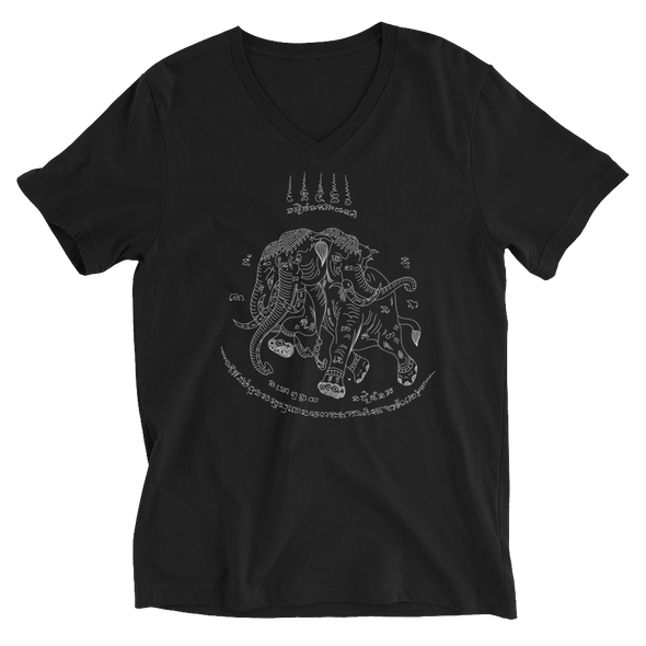 Traditional Elephant Tattoo V-Neck T-Shirt (JackBangerz)