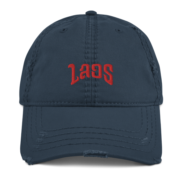Laos Script 2 Distressed Dad Hat