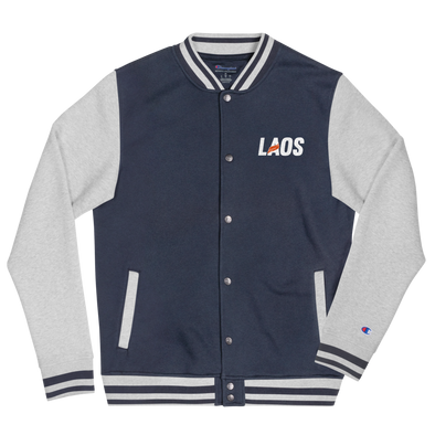 Laos Sash Logo Embroidered Champion Bomber Jacket