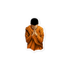 Monk Praying Bubble-free stickers