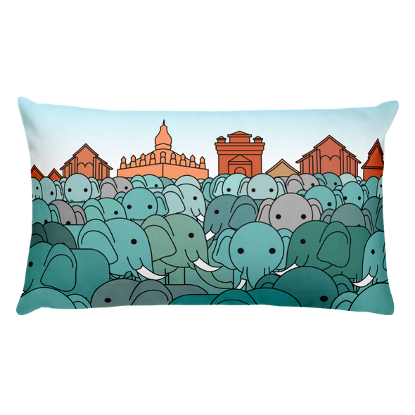 Million Elephants Basic Pillow