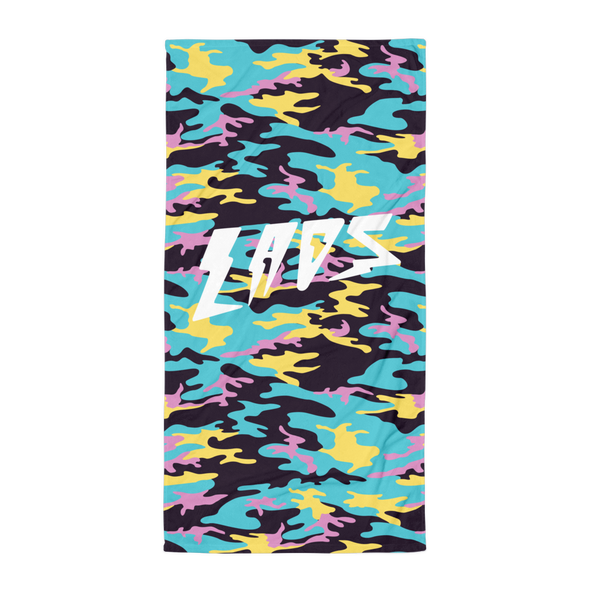 Laos Teal Camo Beach Towel