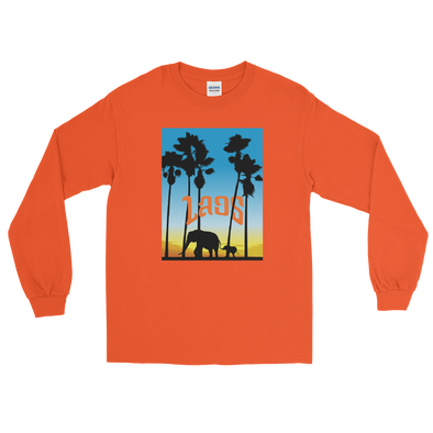 Elephant Sunset Men’s Long Sleeve Shirt