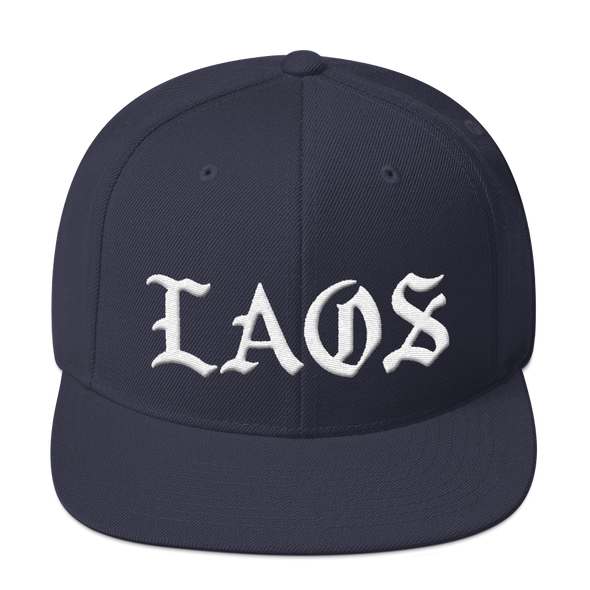 Laos Old English Snapback Hat