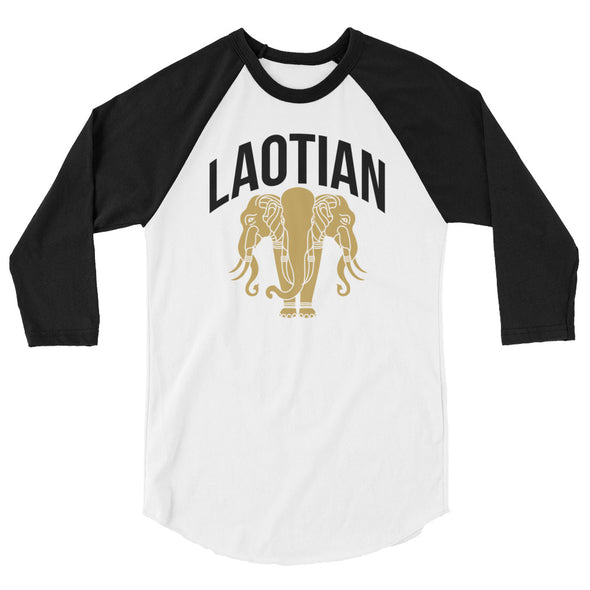 Laotian Elephant 3/4 sleeve raglan shirt