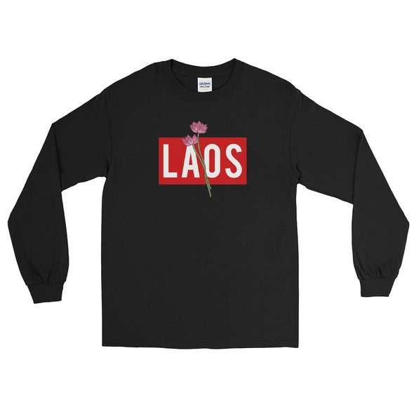 Laos Lotus Box Logo Long Sleeve T-Shirt