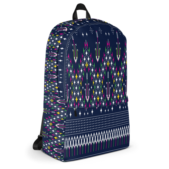Lao Navy Traditional Textile Backpack