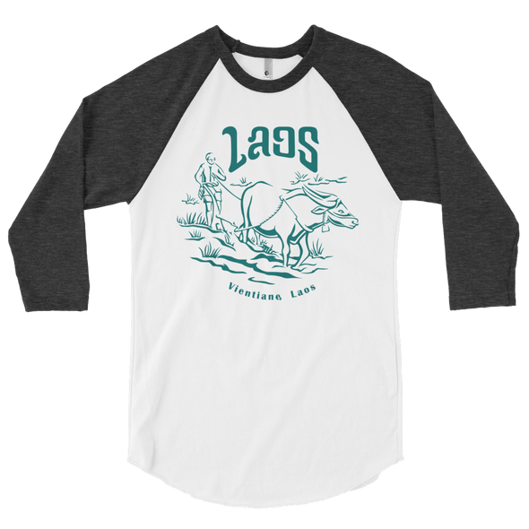 Lao Rice Farmer 3/4 sleeve raglan shirt