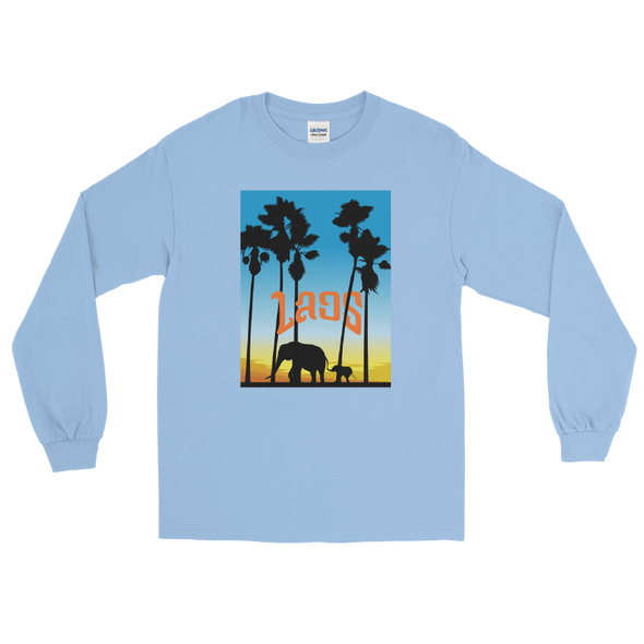 Elephant Sunset Men’s Long Sleeve Shirt