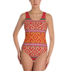 Lao Pillow Pattern One-Piece Swimsuit