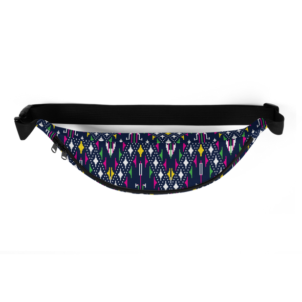 Lao Navy Traditional Textile Fanny Pack