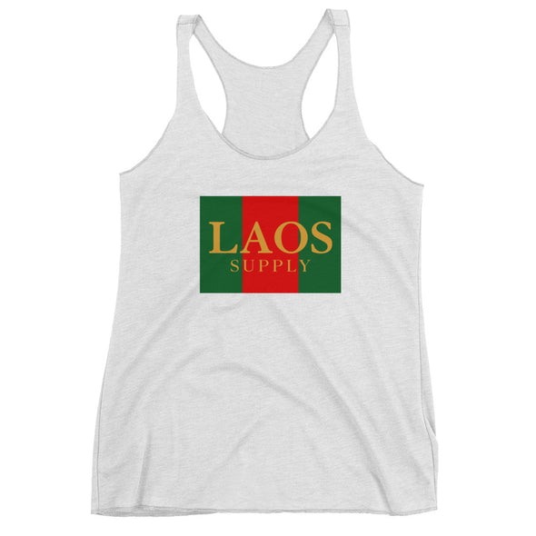 Laos Red Green Box Women's Racerback Tank