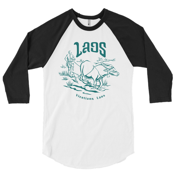 Lao Rice Farmer 3/4 sleeve raglan shirt