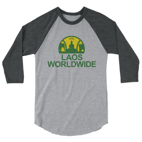 Laos Worldwide Seattle 3/4 sleeve raglan shirt