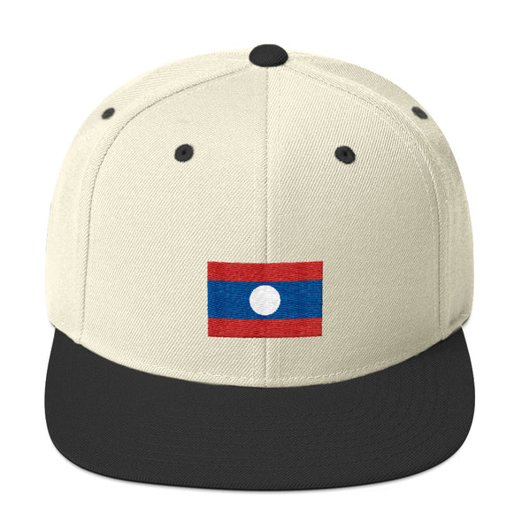Laos Flag Snapback Hat