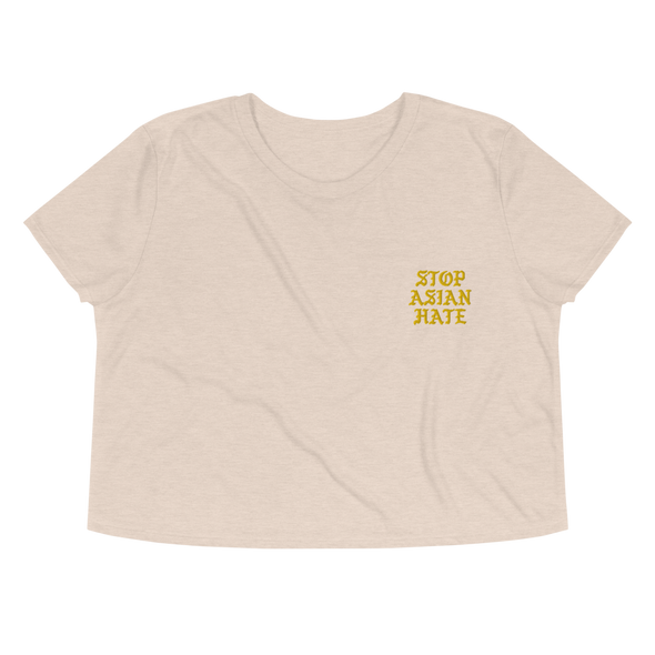 Stop Asian Hate Embroidered Logo Crop Tee